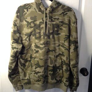 GAP "L" Hooded Sweatshirt, Camo with Front Muff-style pocket, UNISEX. Fleece